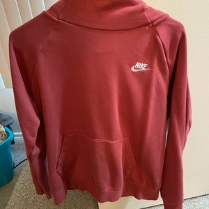 Red/Rust Funnel Neck Nike hoodie